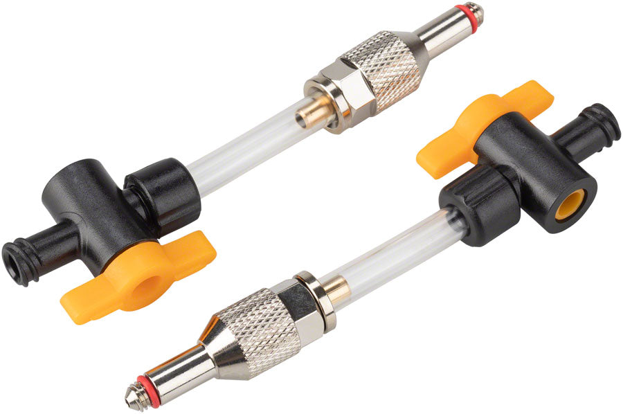 Jagwire Elite Mineral Oil Bleed Kit Universal Adapters with 1/4-Turn Valves, Pair