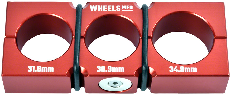 Wheels Manufacturing Seatpost Shaft Block Tool MPN: ST0007 UPC: 810124710972 Suspension Tool Vice Shaft Clamp Set