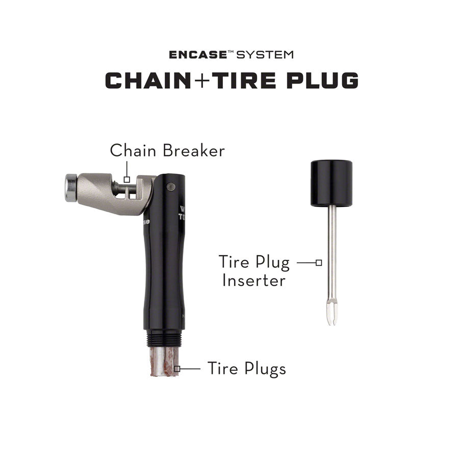 Wolf Tooth EnCase System Chain and Tire Plug Multi Tool MPN: ENCASE-CHAIN-TIREPLUG UPC: 810006801798 Bike Multi-Tool Encase System Chain & Tire Plug Multi-tool