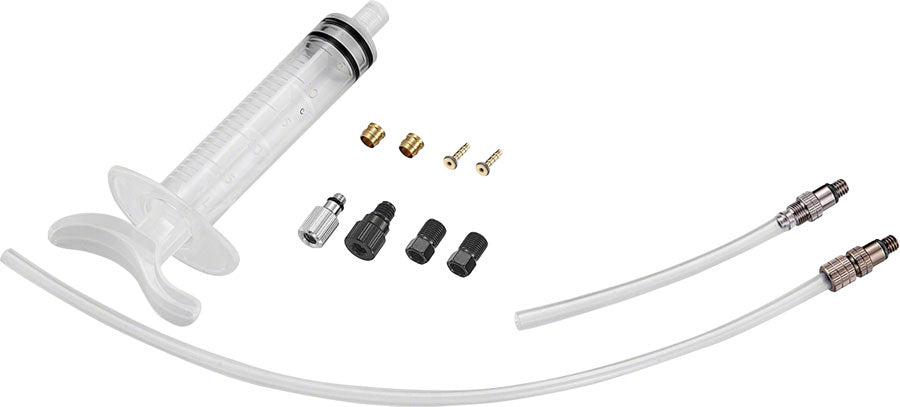 Tektro Basic Bleed Kit - Includes Syringe, Plastic Tubing, Hose Retainer, Compression Ferrules,  Brass Inserts, and