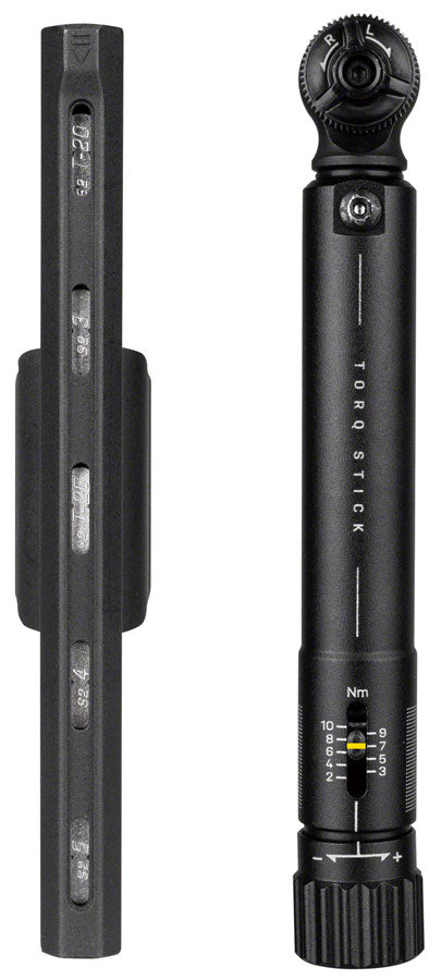 Topeak Torq Stick Ratcheting Torque Wrench - Adjustable, 2-10Nm Range, 5 Piece Bit Set, Black