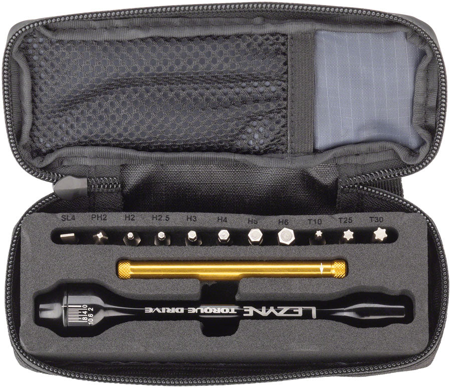 Lezyne Torque Drive  Torque Wrench - 2-9 Nm, 2, 2.5, 3-6mm Hex,   T10, T25, T30~ Flat/Phillips, With Storage Case, Black MPN: 1-MT-TTDR-V104T12 Torque Wrench Torque Drive