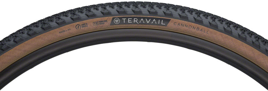 Teravail Cannonball Tire - 650b x 40, Tubeless, Folding, Tan, Durable, Fast Compound - Tires - Cannonball Tire