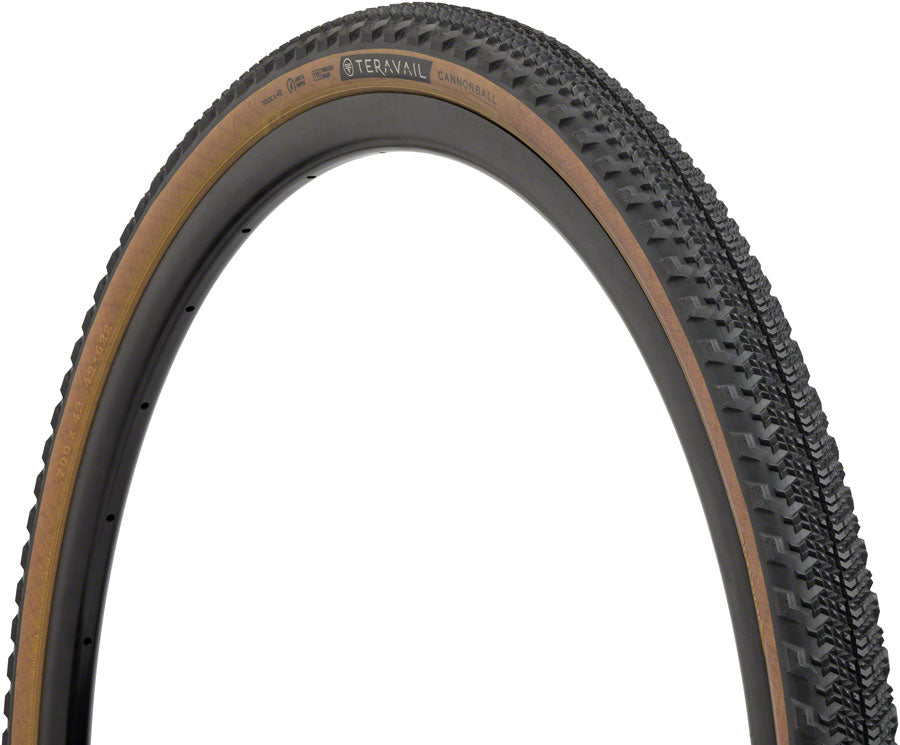 Teravail Cannonball Tire - 700 x 42, Tubeless, Folding, Tan, Light and Supple