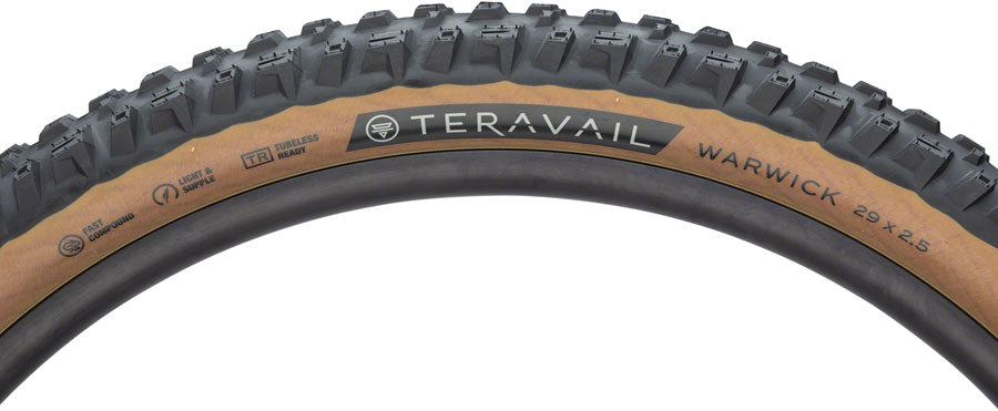 Teravail Warwick Tire - 29 x 2.5, Tubeless, Folding, Tan, Light and Supple, Fast Compound - Tires - Warwick Tire