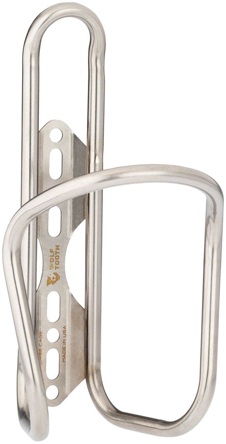 Wolf Tooth Morse  Bottle Cage - Stainless Steel, Silver - Water Bottle Cages - Morse Cage