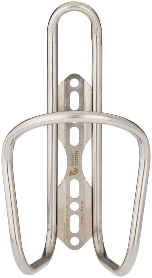 Wolf Tooth Morse  Bottle Cage - Titanium, Silver MPN: MORSE-TI-WT UPC: 810006804959 Water Bottle Cages Morse Cage