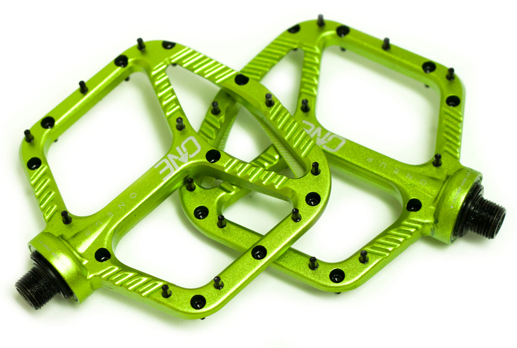 OneUp Components Aluminum Platform Pedals, Green